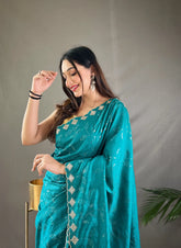 Ruhi Silk Jaal Work Sequence Saree